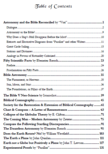 Early Flat Earth Writings Table of Contents 1