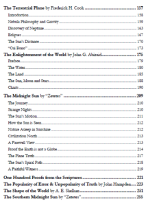 Early Flat Earth Writings Table of Contents 2
